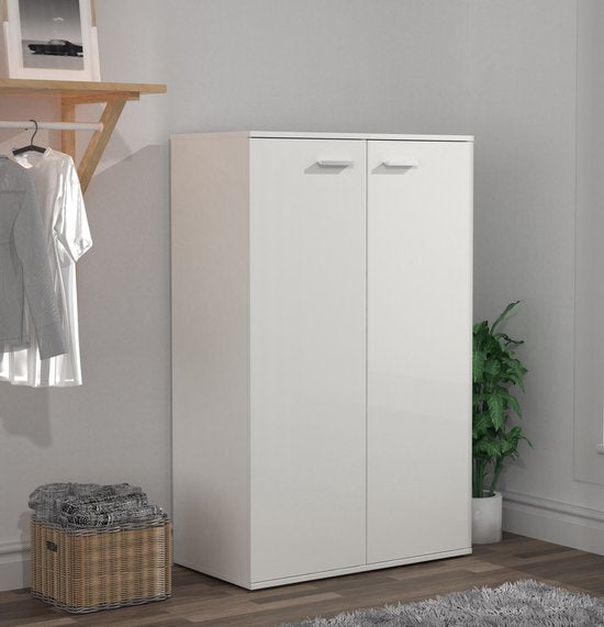 VDD - Kledingkast kinderkamer - Legplanken en hanggedeelte - 120 cm hoog - Wit