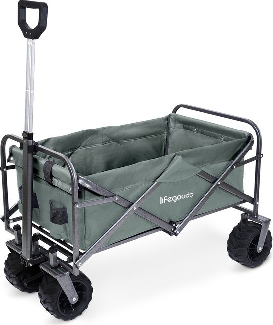 LifeGoods Bolderkar - Opvouwbaar - 80KG Draagkracht - 94L - Wasbaar Polyester - Groen