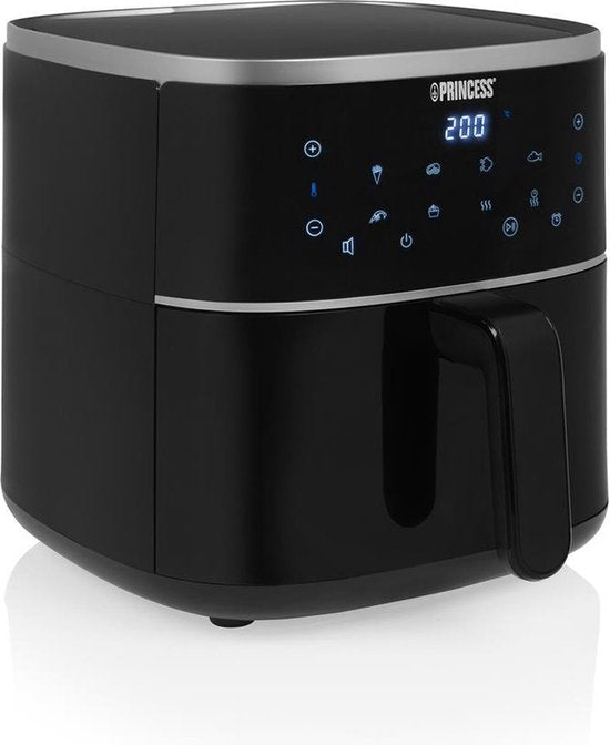 Princess Digitale Airfryer 182238 - 4 liter - PFAS vrij - Groot - Heteluchtfriteuse - Zwart - Digital Touchscreen - 8 Automatische Programma's - Inclusief in hoogte verstelbaar Grillrack