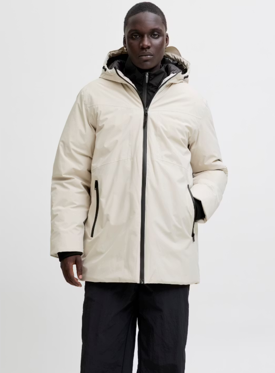 Jack & Jones Planet Parka Jas XL - Moonbeam - Heren - Lichtgewicht Warm & Winddicht