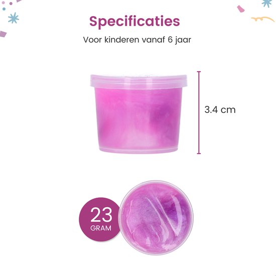 Partizzle 24x Unicorn Slijm Pakket - Eenhoorn Uitdeelcadeautjes - Grabbelton Maken Slime Speelgoed - Traktatie Cadeautjes voor Kinderen - Roze