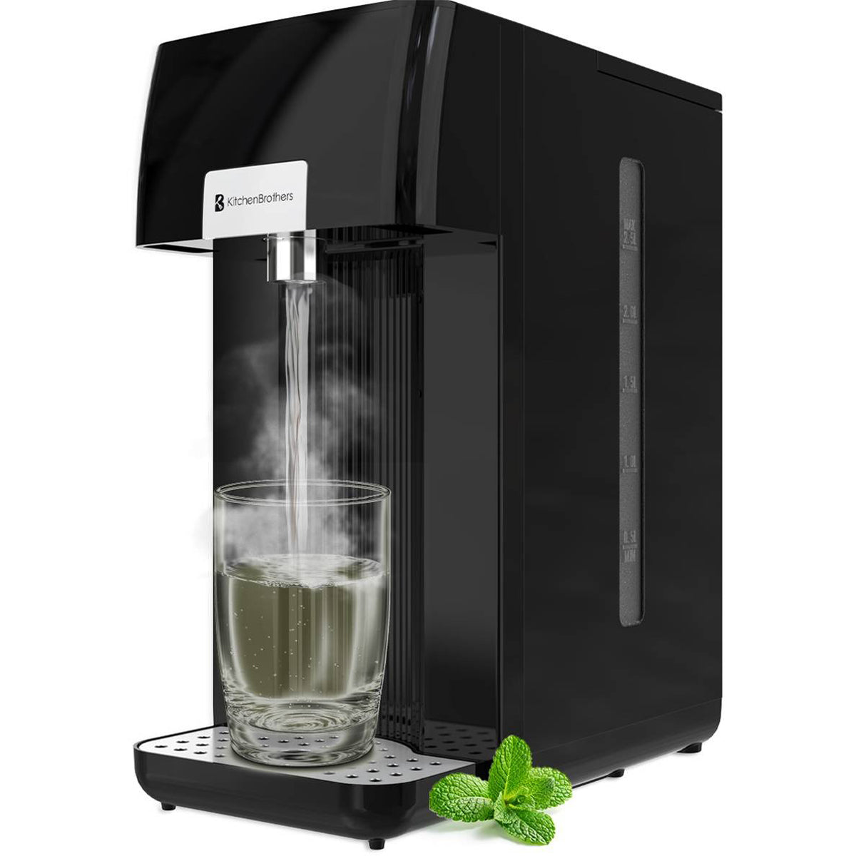 KitchenBrothers Heetwaterdispenser – 2.5 liter – 2600 W – 24 x 14.3 x 20 cm – Zwart