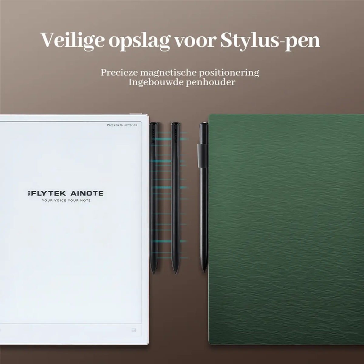 iFLYTEK AINOTE 2 beschermhoes - 10,65 inch - mosgroen - magnetisch
