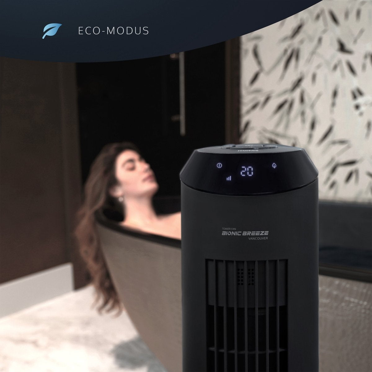 JAP Appliances Vancouver - 2 in 1 Stille ventilator (48dB) en luchtreiniger (Ionisator) - Torenventilator met afstandsbediening en timer - 6 Standen - Mat zwart