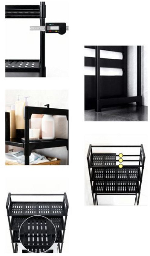 Nexxt Wasmachinerek met Opbergruimte en Haken - 72 x 26 x 162 cm