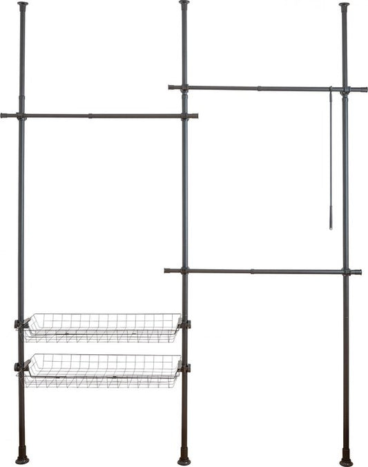 Wenko Kledingrek Herkules Duo 164-215 X 165-300 Cm Rvs Zwart