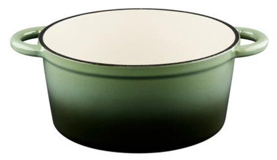 alpina Braadpan Gietijzer met Deksel - Bakpan ⌀ 24 cm - Alle Warmtebronnen - Groen