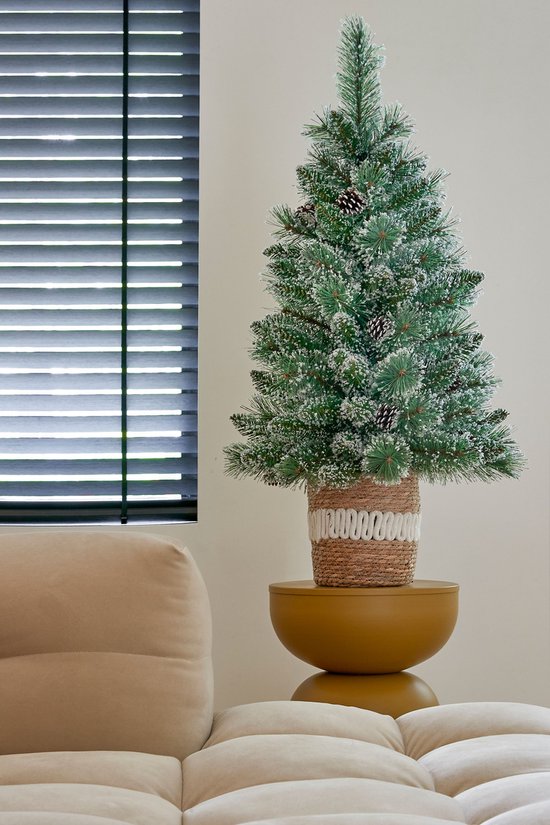 Black Box Trees Vandans Kunstkerstboom in Pot - H90 x Ø48 cm - Groen Frosted