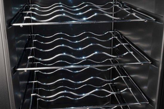 Alpina Wijnklimaatkast - 240V - Tot 22°C - Max. 18 Flessen - 49 x 34.5 x 66cm - Zwart