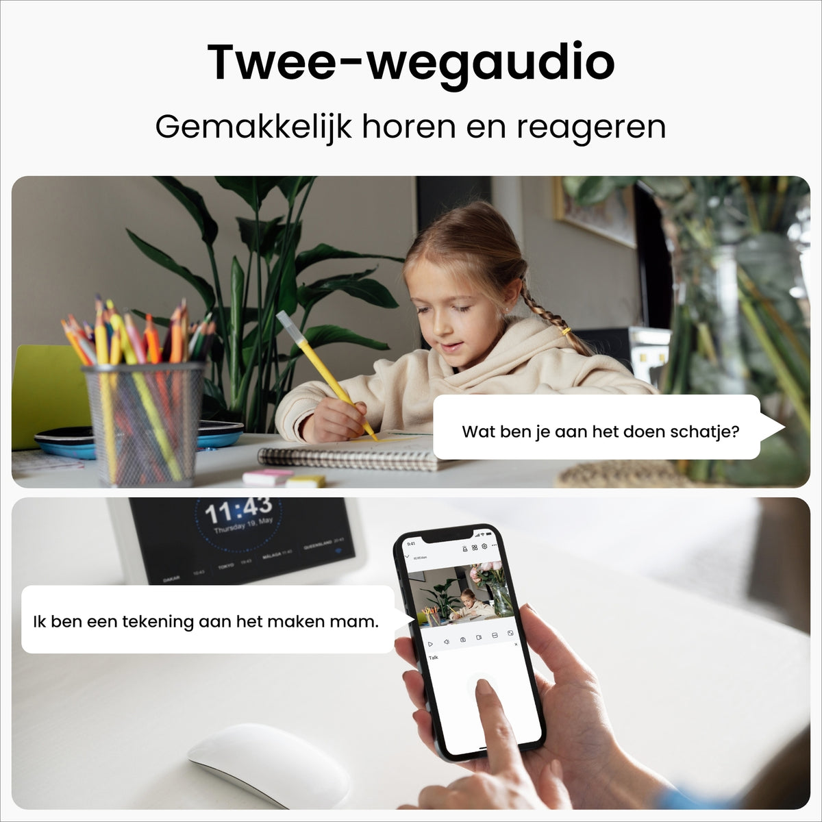Reolink E321 indoor pan-tilt wifi-camera - 3 MP - wit