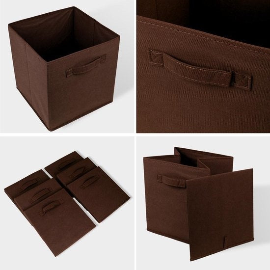 LifeGoods Kast Organizers - 6 Stuks - 20L - Textiel - Bruin