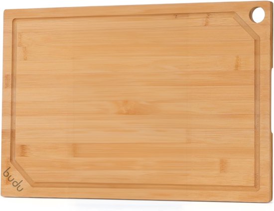Budu Snijplank Bamboe met Sapgeul - Snijplank Hout - Houten Snijplanken - Snijplank Cadeau - 37 x 25 cm
