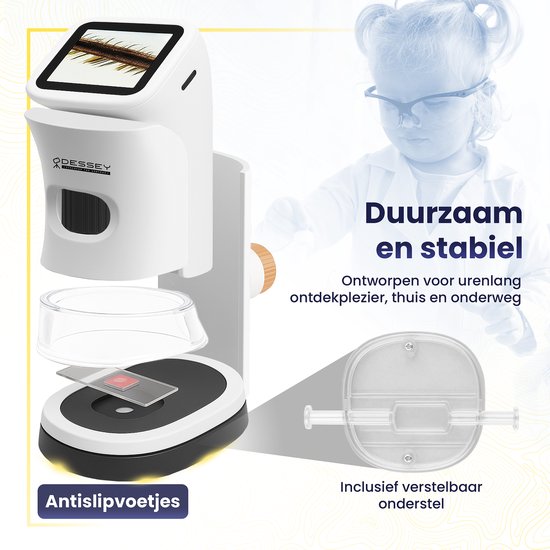 ODESSEY Digitale Microscoop - Draagbaar - 1000X Vergroting - Kinderen - Junior - Microscope