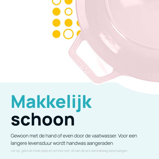 MOA Gietijzeren Braadpan - 5,7L Stoofpot - Voor Alle Warmtebronnen incl. Inductie - Met Deksel - Ø 26cm - Anti-Aanbaklaag - BPA-Vrij - Lila