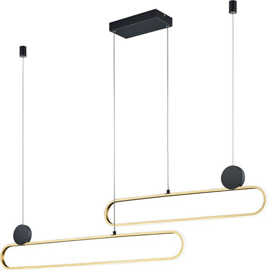 Trio LED Hanglamp - Hangverlichting - 54W - Dimbaar - Rechthoek - Goud