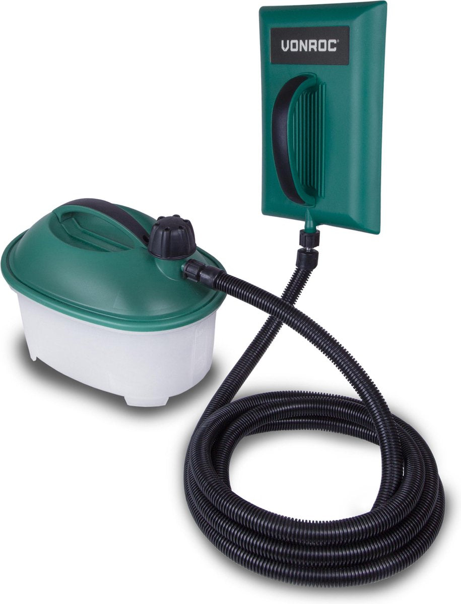 VONROC Behangafstomer – 2000W – 4.5Liter & 3.5m slang - Groen/Zwart