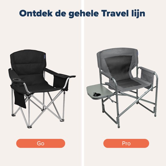 TRVLMORE Campingstoel - Opvouwbaar - Lichtgewicht - 120 kg draagvermogen - Grijs
