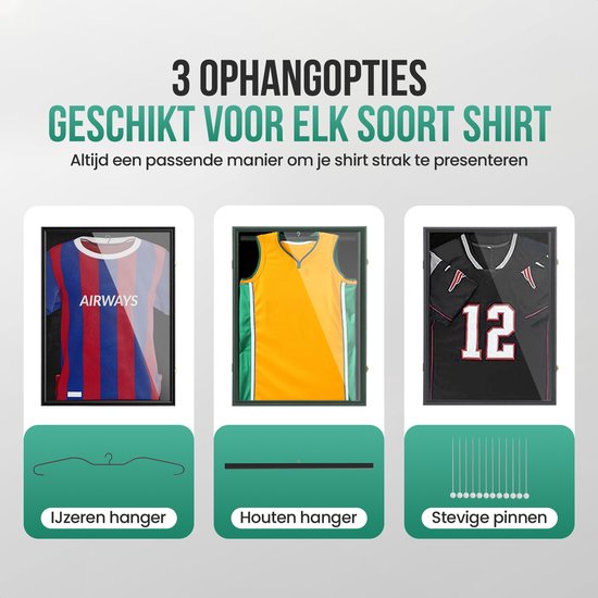 Avalo Wissellijst 80x60 cm Zwart - Diepe Fotolijst Box Frame - Geschikt voor Voetbal Shirt Inlijsten - Openklapbaar