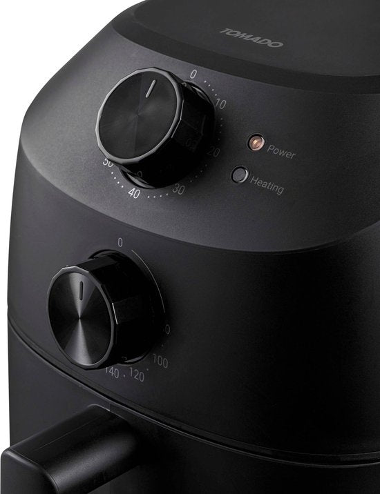 Tomado TAF2001B - Mini Airfryer - 2 liter inhoud - Voor 1 of 2 personen - Kleine Heteluchtfriteuse - PFAS vrij - Zwart