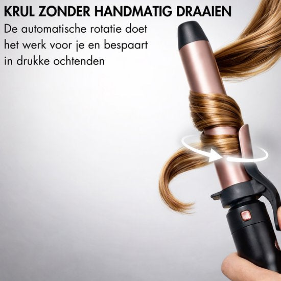 Sansbeauté® 3 in 1 Automatische Krultang met Klem - Keramische Haarkruller - 25mm tot 38mm - Beach Waves - Wavy Hair - Krultangen 33 38 mm 25 mm - Blowout Brush - Haarstyler - Hair Curler - Dunne en Dikke Crimper - Krultang Kort Haar