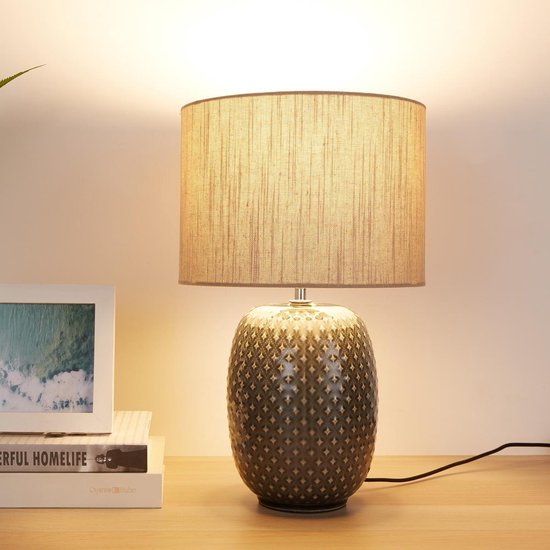 Pauleen LED Tafellamp Pretty Classy - E27 - Max. 60W - Wookamer, Slaapkamer & Eetkamer - Grijs/Beige
