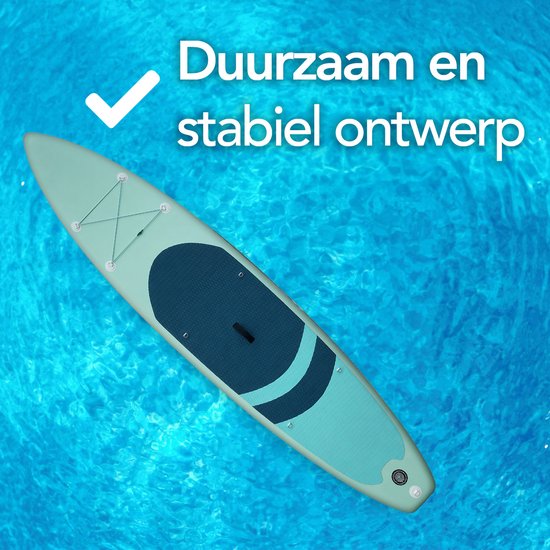 Brixy 2-in-1 SUP Board - met Zitje - Opblaasbaar Paddle Board - Complete Set - 335 cm - Max. 175 kg - Mintgroen/Blauw