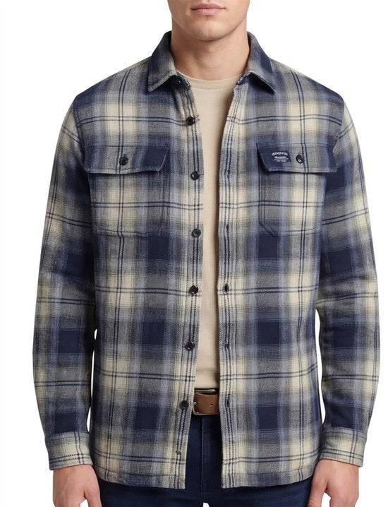 Superdry - Miller Jack Wol Blauw - Heren - Maat XL - Modern-fit - maat XL