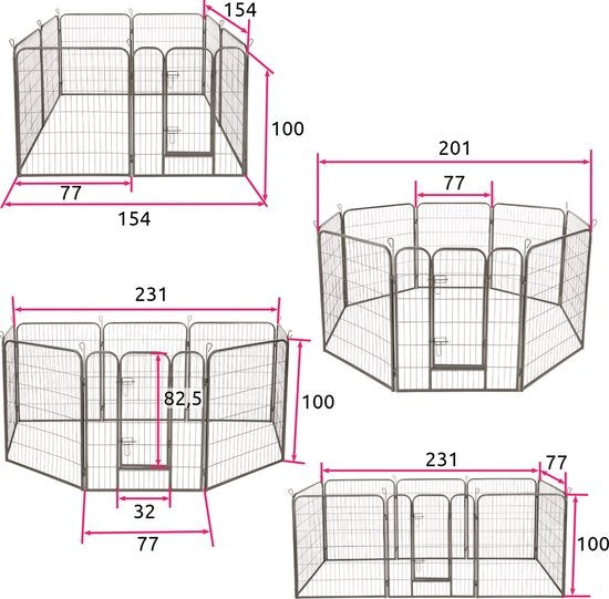 tectake 8-hoekige puppyren 100 cm - 402501