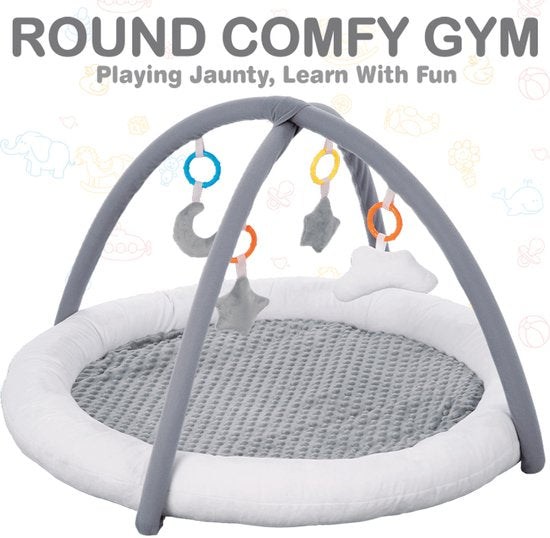 FUEGOBIRD - Babyspeelmat - Luxe gym met boog - Kleurrijke interactieve grijpspeeltjes - Geweldige geluiden - Ontwikkelingsspeelmat voor baby's vanaf 2 maanden - Speelmat van hoge kwaliteit - Speelmat in geschenkdoos