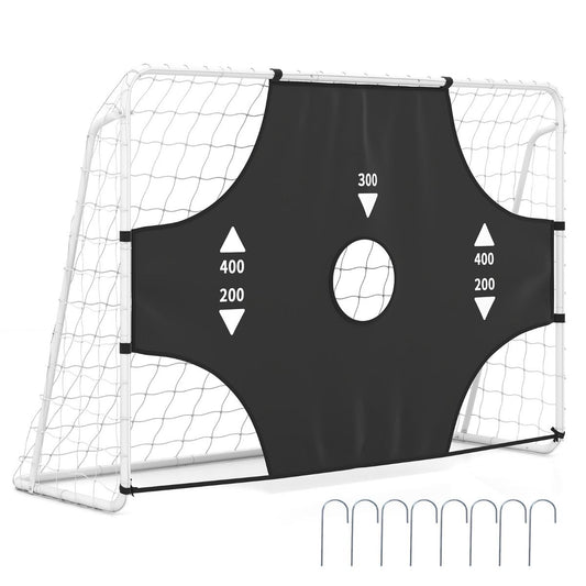 Coast Voetbaldoel met Afneembare Doelwand - 5 Schietgaten - Inclusief Grondpennen - Wit 215 x 77 x 152 cm