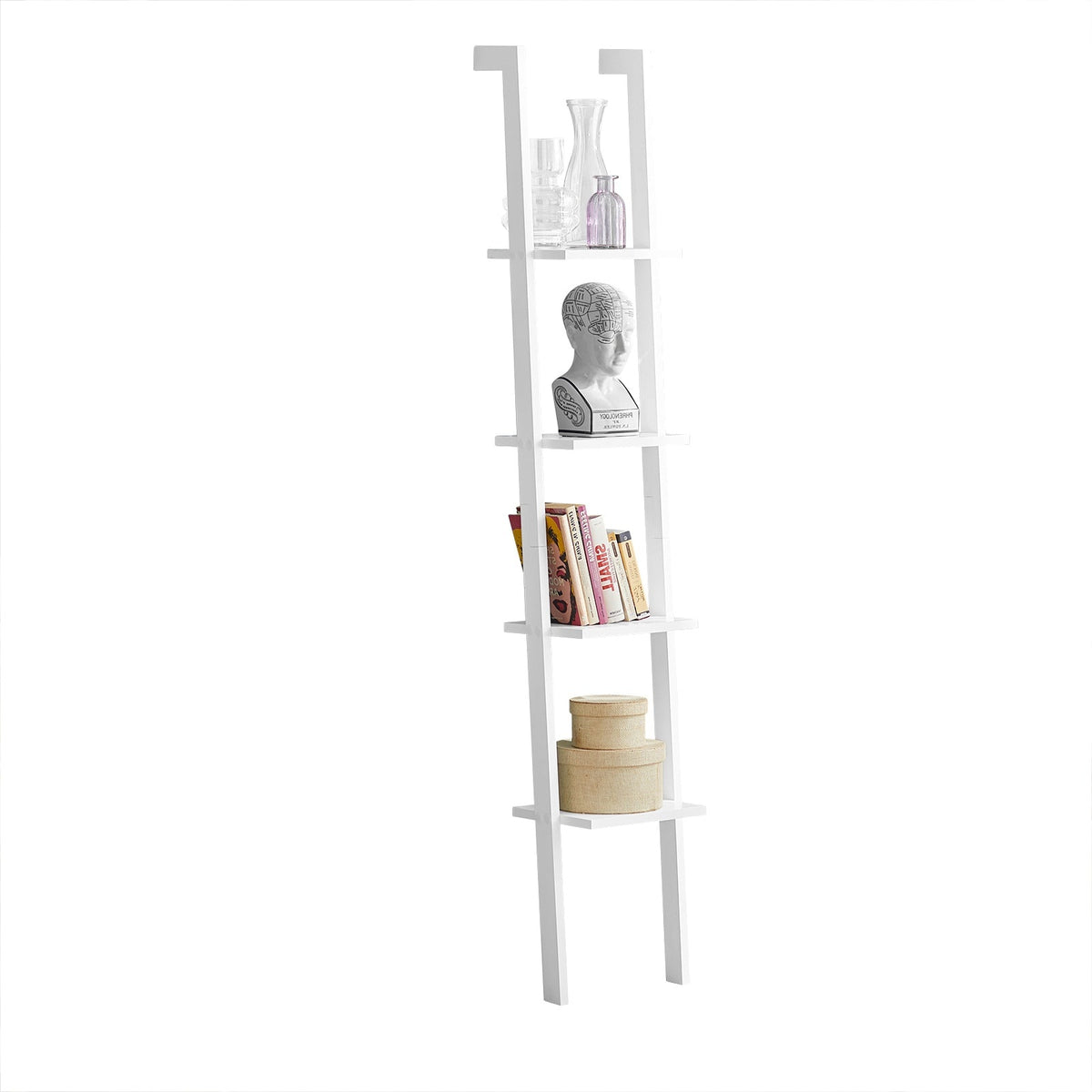SoBuy Ladderkast - 4 Planken - 33x180x23 cm - Wit