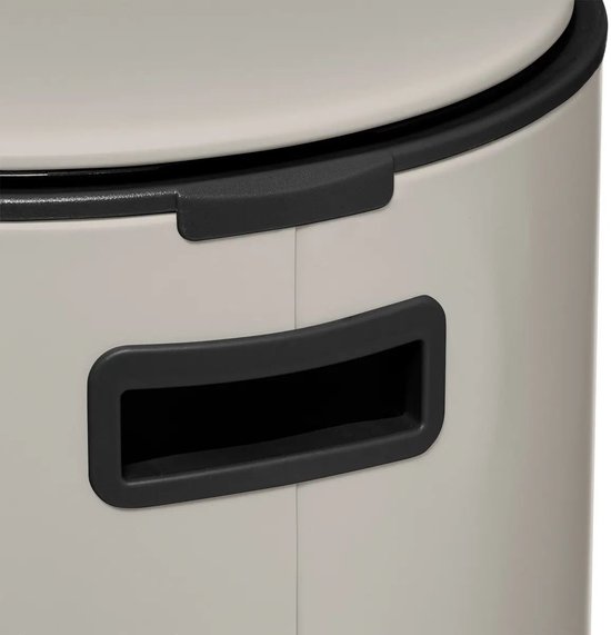 5Five Prullenbak/pedaalemmer Delta - beige - metaal - 30 liter - 39 x 33 x 62 cm - keuken afvalbak