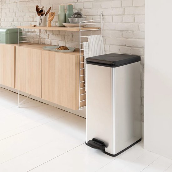 Curver Decobin Slim Prullenbak- 40 liter - Metallic
