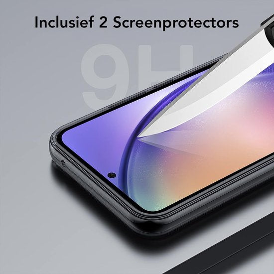 Podec Hoesje Geschikt voor Samsung Galaxy S23 Zwart en Transparant Telefoonhoesje - Anti-Shock Case Cover met 2x Screenprotector