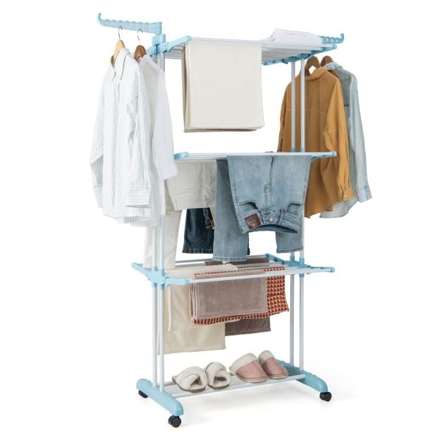 Coast 4-Traps Droogrek - Blauw - Metaal - 127x63x171cm
