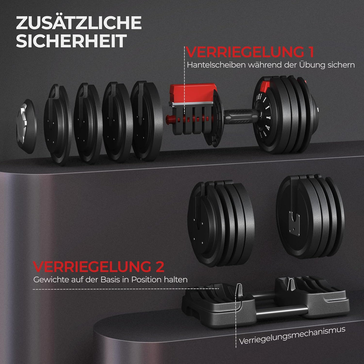 Yaheetech Verstelbare Halterset - 18/24/40 kg - 3-in-1 - 12 Gewichtsstanden - Korte Halter, Kettlebell en Lange Halter