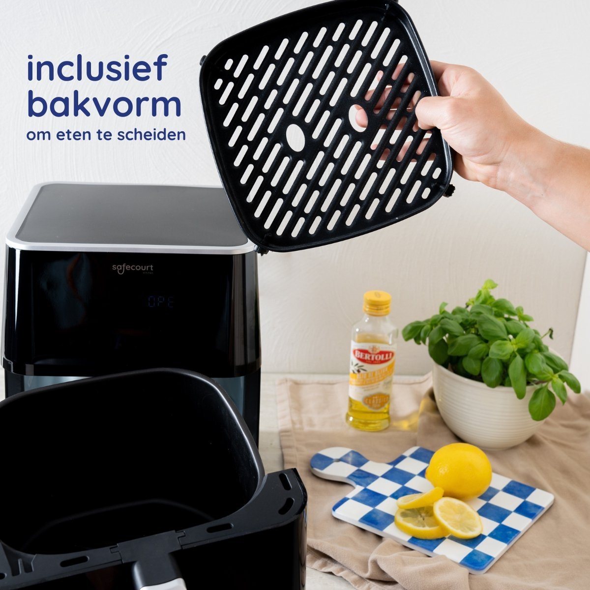 Safecourt Kitchen Airfryer - Heteluchtfriteuse - 1700W - 5L Inhoud - 40ºC tot 200ºC - Zwart