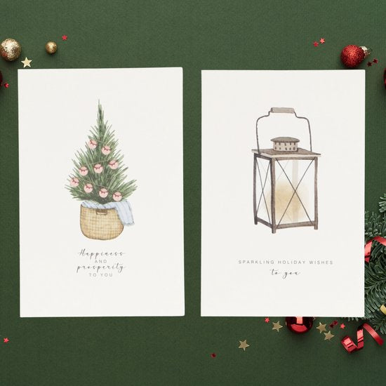 Partizzle 36x Luxe Kerstkaarten met Enveloppen Set - Nieuwjaarskaarten - 2025 Collectie / 12 Ontwerpen