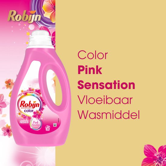 Robijn Color Pink Sensation Vloeibaar Wasmiddel 20 wasbeurten