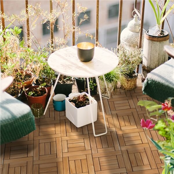 Yaheetech Houten Terrastegels Set van 27 - Dennenhout - 30,5 x 30,5 cm - Inkliksysteem - Antislip - Voor Binnen en Buiten