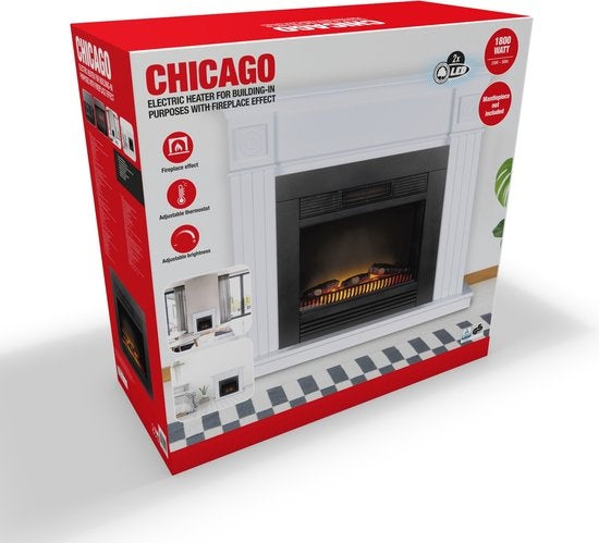 Classic Fire Sfeerhaard - Elektrisch - 1800W - 20 m²  - LED - 67 x 23 x 62 CM - Zwart