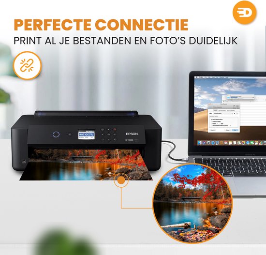Drivv. Premium Printerkabel USB 2.0 naar USB B Kabel - Printerkabel 2 meter