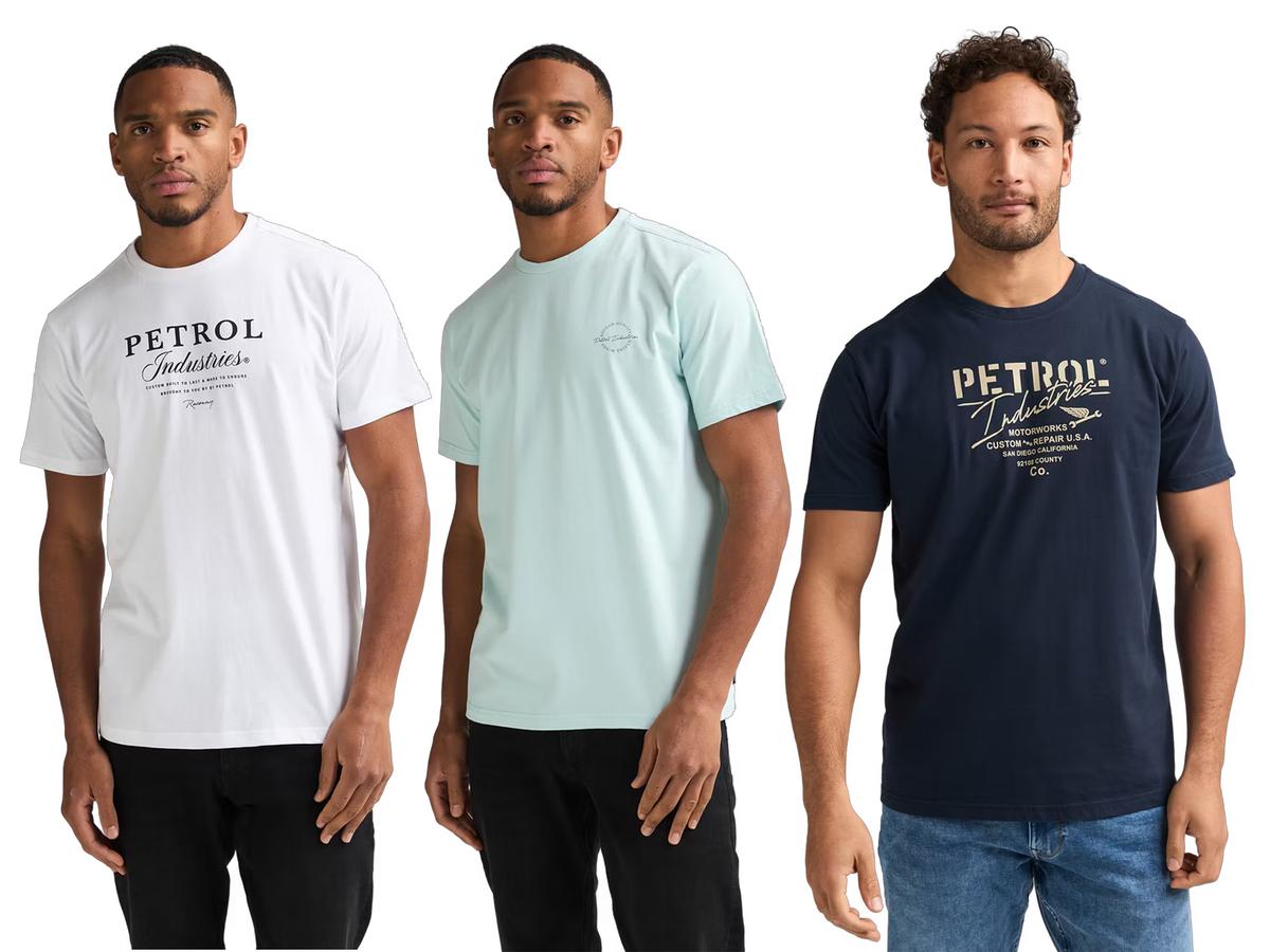 Petrol Industries T-shirt Classic Print - 3-pack - maat XL - Diverse