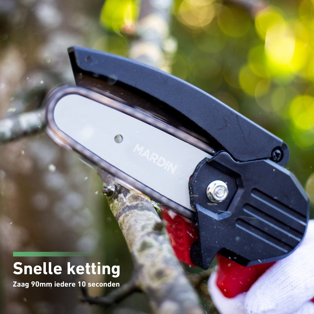 Mardin Mini Kettingzaag - Snoeizaag - 2 Accu's - Incl. Koffer - Rood