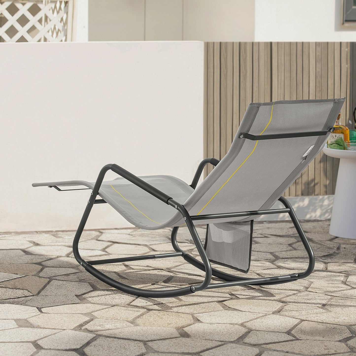 SoBuy Schommelstoel - met Zijtas - max 120kg - 145x84x57cm