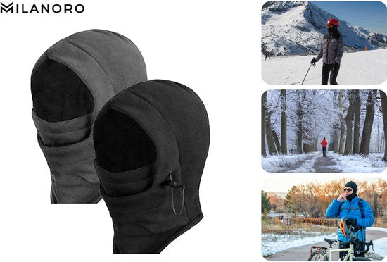 Balaclava - ski/snowboard gezichtsmasker - nekwarmer uniseks zwart