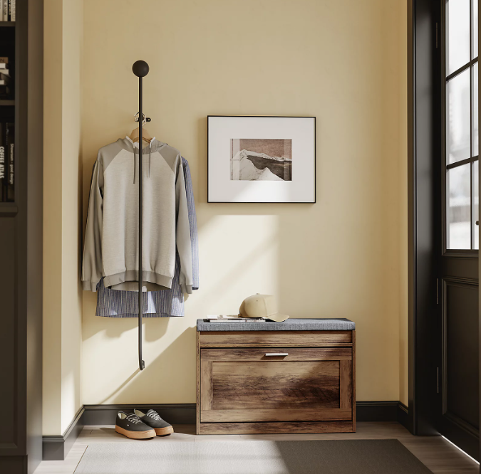 SoBuy Schoenenbank 75 x 24 x 53 cm - Bruin - Met 2 Uitschuifbare Legplanken en Zitting