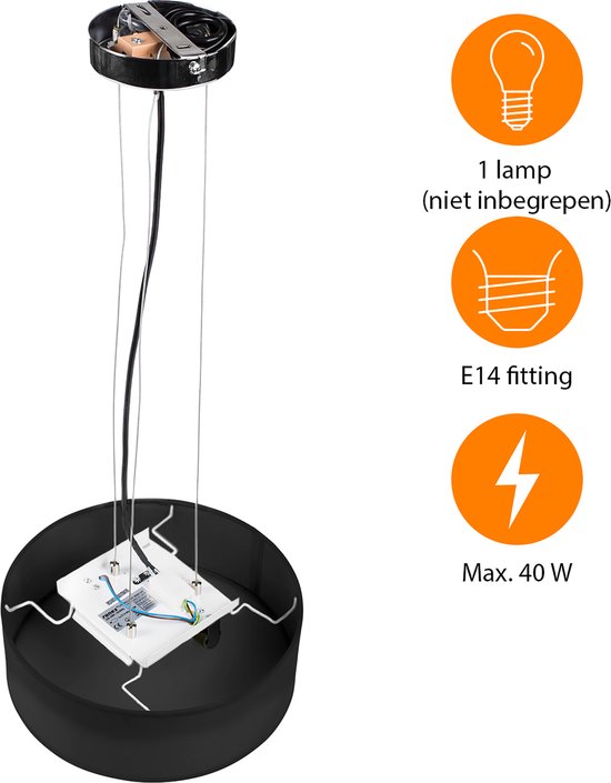 Smartwares Plafondlamp - Ø 20 cm - Zwart - E14 - 10.004.59