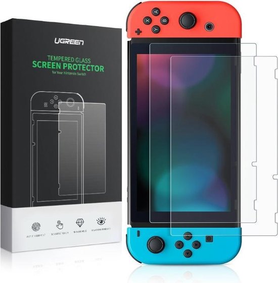 UGREEN Screenprotector Nintendo Switch – Gehard Glas – 2-Pack – Krasbestendig