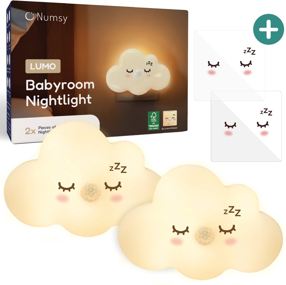 Numsy Lumo Babykamer Nachtlampje - Bewegingssensor - 4 Helderheidsstanden
